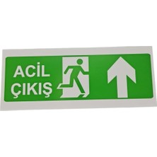 Acil Çıkış Yukarı Dekota Baskı – 3 mm Forex Uyarı Tabelası 15 cm × 30CM