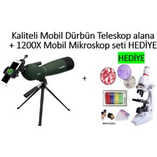 Özbience Mobil Çantalı 1200X Teleskop ve Mikroskop Seti - Su ve Sis Geçirmez