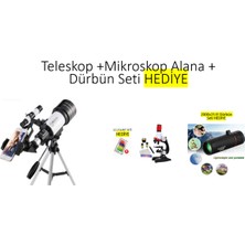 Özbience 3'lü Teleskop ve Mikroskop Seti, Hediye Dürbün ile Keşif Keyfi