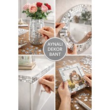 Medushop Kendinden Yapışkanlı Aynalı Mozaik Fayans Sticker Kare Cam Ayna Dekor Panel 30X30 cm Dıy Duvar Dekoru
