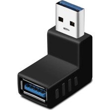 Derwell Yukarı Açılı Dirsek 90 Derece USB Bağlantı Aparatı Dönüştürücü Uzatma Yüksek Hızlı Yeni USB 3.0 Sürümü