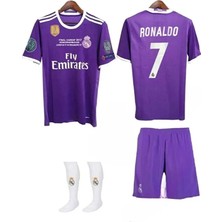 Legent Lady R.e.a.l M.a.d.r.i.d 2017 Cardiff Şampiyonlar Ligi Cristiano Ronaldo Çocuk Forması 4'lü Set (Armalı)