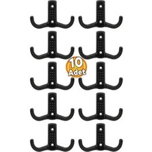 Mavi Trend 10 Adet Siyah Noktalı Askı Metal Askı Portmanto Askılık Dolap Mobilya Askısı Siyah (Vidalar Dahil)