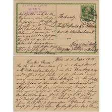 Banknoting Avusturya Viyana'dan Nagimihaly'e Postadan Geçmiş Kartpostal 11 Mart 1914.