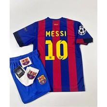 Legent Lady F.c B.a.r.c.e.l.o.n.a 2015 Şampiyonlar Ligi Finali Lionel Messi Nostalji Çocuk Forması (Armalı Set)