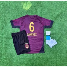 Legent Lady G'.â.l.a.t.â.s.a.r.â.yy 2025/26 Yeni D'a.v.i.d.s.o.n S.a.n.c.h.e.z Deplasman Çocuk Forması 4'lü Set