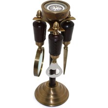 Özbience Büyüteç ve Pusula ile Şık Masa Seti, Ofis ve Hediye Seçeneği