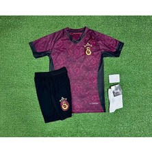 Legent Lady G'.â.l.a.t.â.s.a.r.â.yy 2025/26 Yeni 5 Yıldızlı Yunus Akgün Deplasman Forması Çocuk Forması 4lü Set