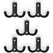 Mavi Trend 5 Adet Siyah Noktalı Askı Metal Askı Portmanto Askılık Dolap Mobilya Askısı Siyah (Vidalar Dahil)