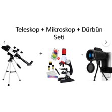 Özbience 3'lü Astronomi ve Biyoloji Seti: Teleskop, Mikroskop, Dürbün