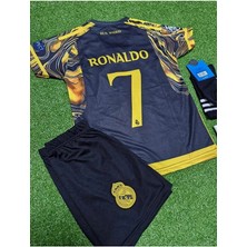 Legent Lady R.madridd 2024/25 Yeni Sezon Cristiano Ronaldo Çocuk Forması 4'lü Set (Yellow-Black)