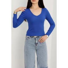 Zengezur Mall Hnrlishp V Yaka Kaşkorse Bluz Saks Misi A3699 (Beden: L)