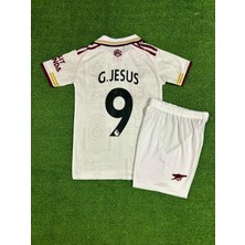 Legent Lady Arsenal 2025/26 Yeni Sezon Gabriel Jesus Deplasman Çocuk Forması (Beyaz)