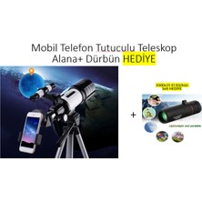 Özbience Mobil Uyumlu 150 Kat Uzay Gezegen Ay Yıldız Doğa Teleskobu ve 2000X El Dürbünü