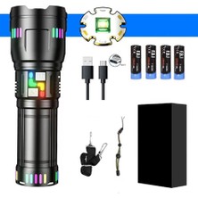 Fantastik Store Pro F-3002 Alüminyum Tg LED Gece Şeritli Type-C Şarjlı El Feneri ( Lisinya )