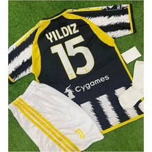 Legent Lady Juventus 2023/24 Sezon Kenan Yıldız Iç Saha Çocuk Forması 4'lü Set Corap-Bıleklık Hedıye SM11