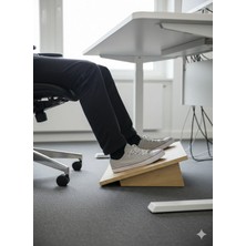Yasem Home Wooddesk Ergonomik Ahşap Ayak Destek Rampası - Ofis ve Çalışma Masası Altı Ayak Yükseltici