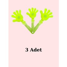 Nostaljik Lezzetler Sarı Renkli 3 Adet Işıklı El Şaklatıcı Işıklı El Figürlü