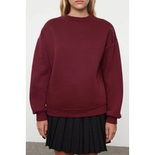 Zengezur Mall Hnrlishp 3 Iplik Şardonlu Bisiklet Yaka Sweatshirt Bordo (Beden: S)
