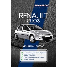 Sammarco Renault Clio 3 2009 (Klips Yok) Halı Paspas Velur Paspas Kumaş Paspas Oto Paspas