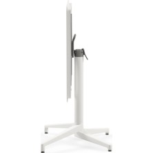 Tilia Moon Katlanır Masa 70X70 cm Süt Beyaz - Bahçe, Balkon, Kafe, Restoran Için, Iç ve Dış Mekan