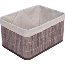 Storemax Karaworksell Deconox Bambu Çok Amaçlı Saklama Kutusu Düzenleyici Derin Boy Organizer, Dekoratif Bambu Düzenleyici Gri (32X23X17CM)