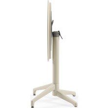 Tilia Moon Katlanır Masa Ø60 cm Bej - Bahçe, Balkon, Kafe, Restoran Için, Iç ve Dış Mekan