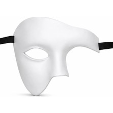 Fantastik Store Beyaz Yarım Erkek Maske – Phantom Parti  Balo Maskesi - Lisinya