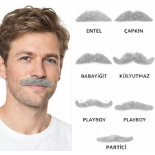 Fantastik Store 6’lı Yapışkanlı Gri Parti Bıyık Seti – Farklı Modeller - Lisinya
