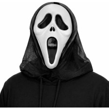 Fantastik Store Kapşonlu Çığlık Maskesi Scream Maskesi - Hayalet Maskesi 33X21 cm - Lisinya