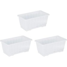 Storemax Karaworksell 3'lü Set, Beyaz | 20 x 10 x 17 Cm, Sağlam Plastik, Uzun Ömürlü Dayanıklı Saksı