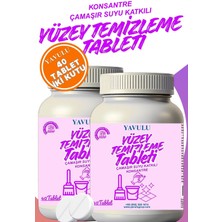 Yavulu Yüzey Temizleyici Tablet Genel Yüzey Temizleyici Ultra Konsantre Çamaşır Suyu Etkili 40TAB. 2 Kutu