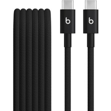 Storemax Karaworksell Beats Usb-C'den Usb-C'ye Örgülü Kablo, Hızlı Şarj, Dayanıklı/dolanmayan, Apple ve Android Aygıtlar Için Uyumlu Şarj Kablosu (1,5 M) – Jet Siyah
