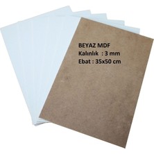 Storemax Karaworksell Mobilreyon - 5 Adet Beyaz Mdf Duralit 3 Mm, 35X50 cm (Resim Kağıdı Ölçüsü),bir Tarafı Beyaz Boyalı