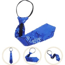 Fantastik Store Mavi Pul Payetli Işıltılı Parti Kravatı 33 cm - Lisinya