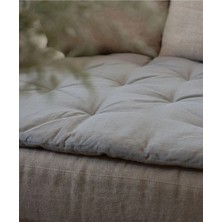 Moda Kesim Keten Koltuk Şiltesi 5 cm Dolgulu | Balkon, Sedir ve Bank İçin Koltuk Minderi | Gri Koltuk Pedi