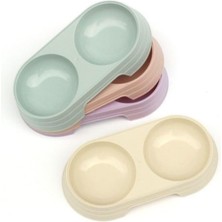 Storemax Karaworksell Busstier Çift Bölmeli Evcil Hayvan Mama Kabı, Plastik, Kuru ve Yaş Mama Için Uygun, Hafif ve Pratik Tasarım (Bej)