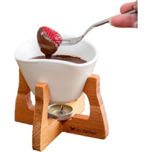 Storemax Karaworksell Joy Kitchen Ahşap Standlı Fondü Seti Beyaz Renk