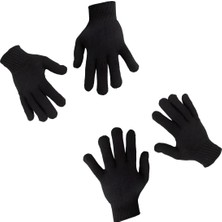 Storemax Karaworksell Aee® 2 Çift Kışlık Eldiven – Unisex Örme Siyah Eldiven | Erkek Kadın Eldiven | Sıcak Tutan Yumuşak Kumaş, Günlük ve Outdoor Kullanım Için