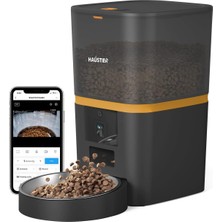 Storemax Karaworksell Haustier QQ005 Kameralı Akıllı Kedi Köpek Otomatik Mama Kabı, Tuya App-Wifi Uzaktan Kontrol, Sesle Çağırma, 480P Kamera, 6lt Hazne, Metal Kase (Siyah)
