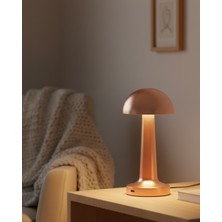 Calperia Bronz Dokunmatik Masa Lambası 3 Renk LED Şarjlı Kablosuz USB Çıkışlı - Lisinya