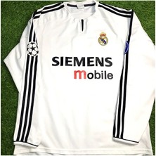 Alaturka Mix Real Madrid 2003/04 Iç Saha Uzun Kol Simens Isimisz Yetişkin Forması