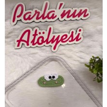 Parla'nın Atölyesi 0-3 Yaş Az Saçlı ve Saçsız Bebek Tokası Handmade El Örgüsü Kurbağa