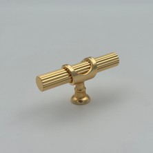 Bf Filiz Arsin Çizgili Düğme Kulp Altın 4 Adet