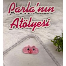 Parla'nın Atölyesi 0-3 Yaş Az Saçlı ve Saçsız Bebek Tokası Handmade El Örgüsü Domuz