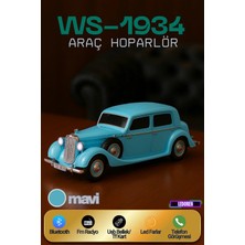 L'edoren WS-1934 Pontiac Sedan Diecast Araba Bluetooth Hoparlör Işıklı, Fm Radyo ve USB Destekli Müzik Kutusu