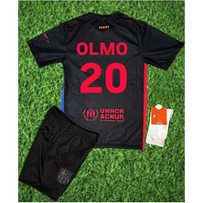 Alaturka Mix Barcelona 24/25 Olmo 20 Deplasman Siyah Çocuk Kısakol Forması 4lü Set