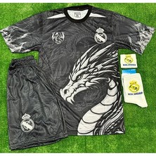 Alaturka Mix Real Madrid 2026 #cr7 Ronaldo Siyah Dragon Yılan Desenli Yeni Sezon Çocuk Forması 4’lü Set