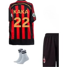 Alaturka Mix Milan 2006 Kaka 22 Kırmızı Sıyah Çocuk Taraftar Forması 4 Lü Set