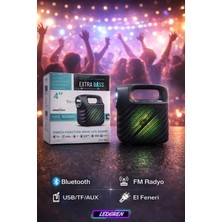 L'edoren GTS-1525 Rgb Işıklı 4 Inç Taşınabilir Bluetooth Hoparlör Fm Radyo Parti Hoparlörü Acil Durum Feneri
